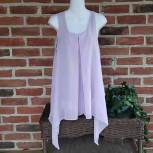 🏡DV  New AZI Sheer Lavender Overlay & Gray Tunic